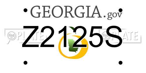 Z2125S Georgia License Plate