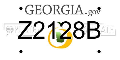 Z2128B Georgia License Plate