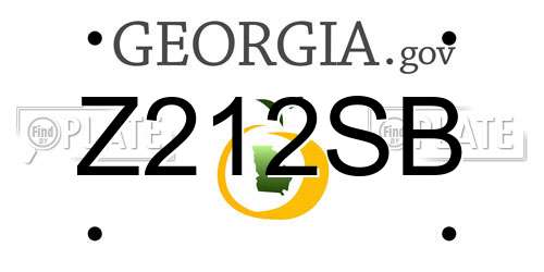 Z212SB Georgia License Plate