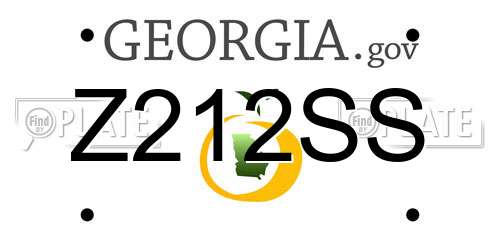 Z212SS Georgia License Plate