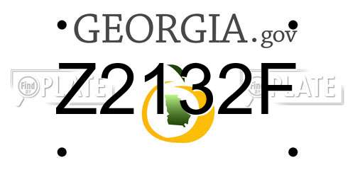 Z2132F Georgia License Plate