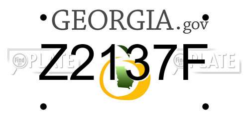 Z2137F Georgia License Plate