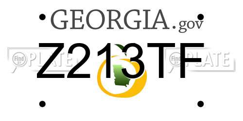 Z213TF Georgia License Plate