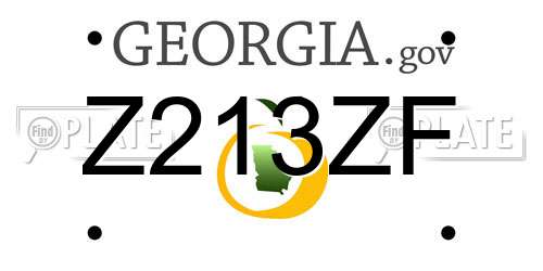 Z213ZF Georgia License Plate