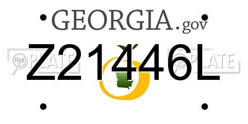 Z21446L Georgia License Plate