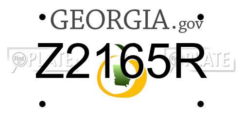 Z2165R Georgia License Plate
