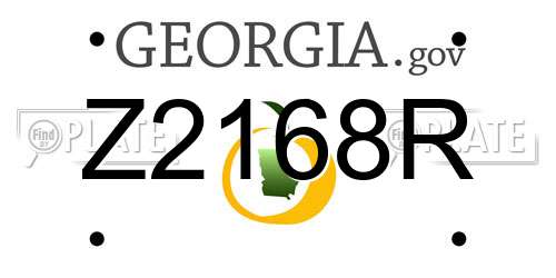 Z2168R Georgia License Plate