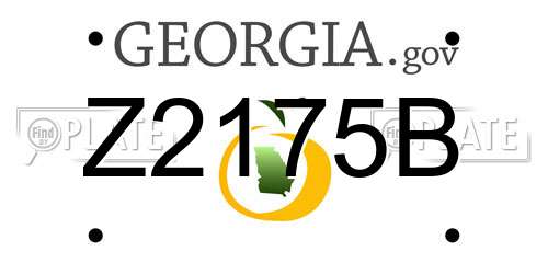 Z2175B Georgia License Plate