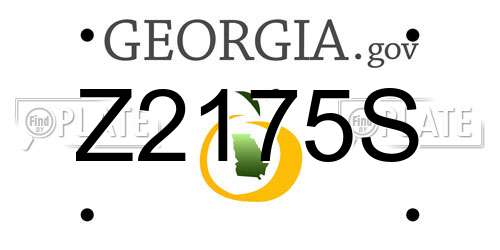 Z2175S Georgia License Plate