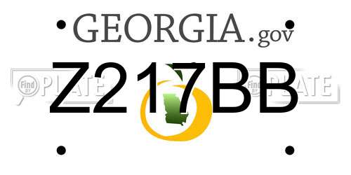 Z217BB Georgia License Plate
