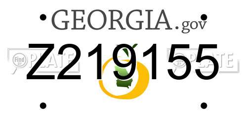 Z219155 Georgia License Plate