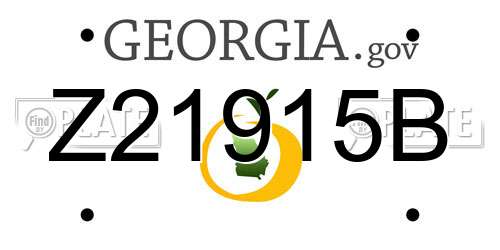 Z21915B Georgia License Plate