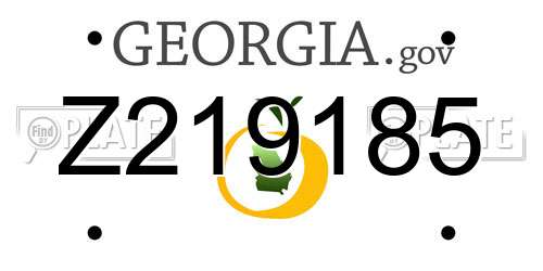 Z219185 Georgia License Plate