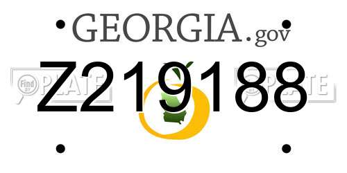 Z219188 Georgia License Plate