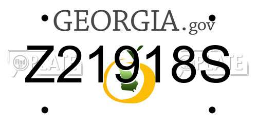 Z21918S Georgia License Plate