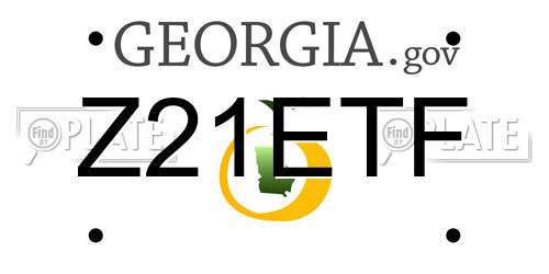 Z21ETF Georgia License Plate