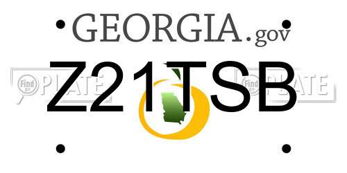 Z21TSB Georgia License Plate