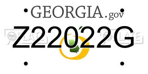 Z22022G Georgia License Plate
