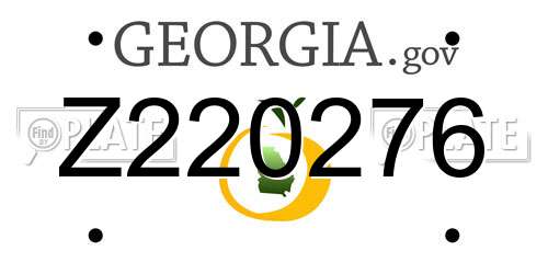Z220276 Georgia License Plate