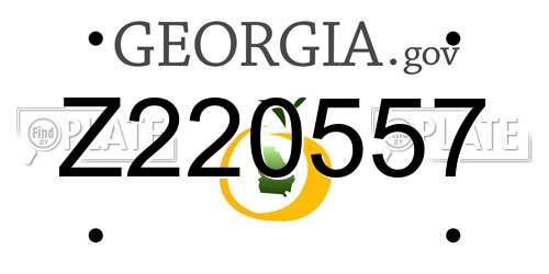 Z220557 Georgia License Plate
