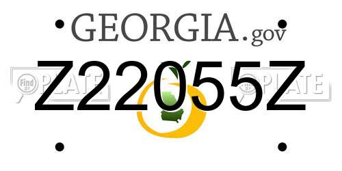 Z22055Z Georgia License Plate