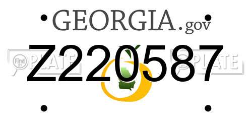 Z220587 Georgia License Plate