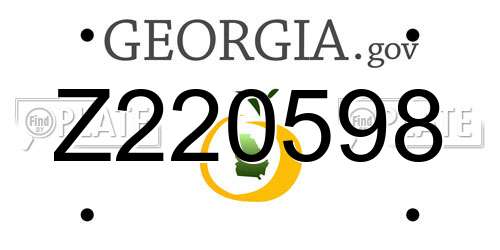Z220598 Georgia License Plate