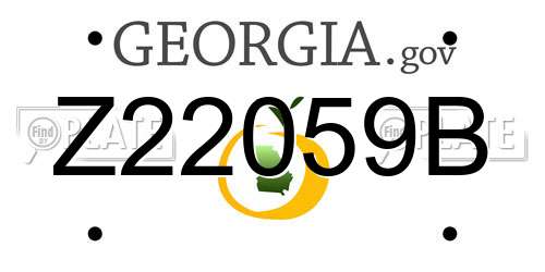 Z22059B Georgia License Plate