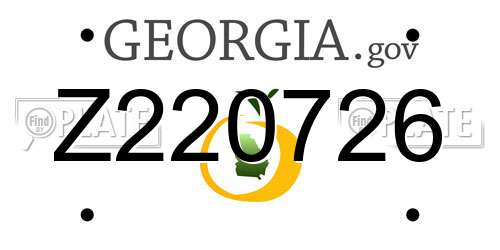 Z220726 Georgia License Plate