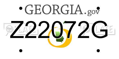 Z22072G Georgia License Plate