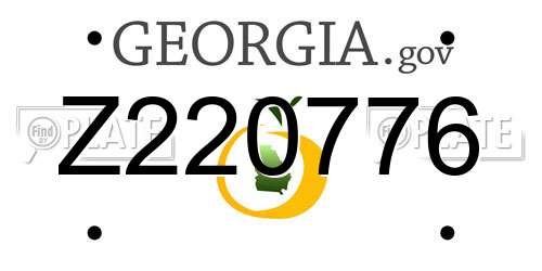 Z220776 Georgia License Plate