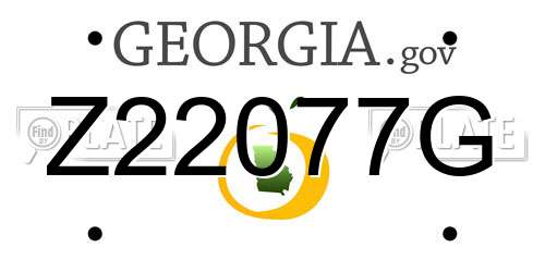 Z22077G Georgia License Plate