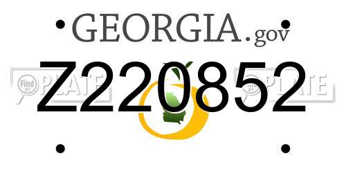 Z220852 Georgia License Plate