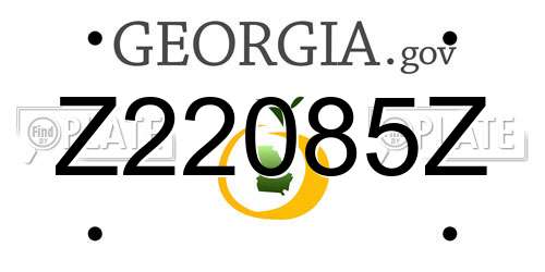 Z22085Z Georgia License Plate