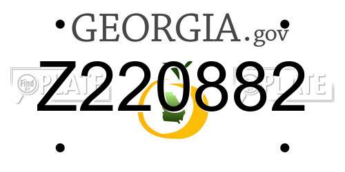 Z220882 Georgia License Plate