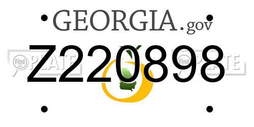 Z220898 Georgia License Plate