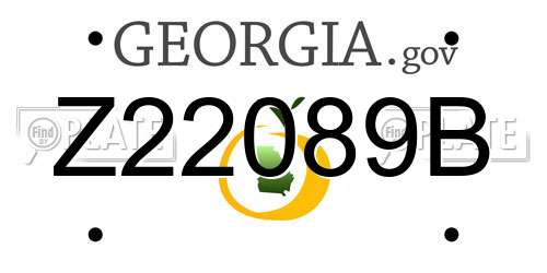 Z22089B Georgia License Plate