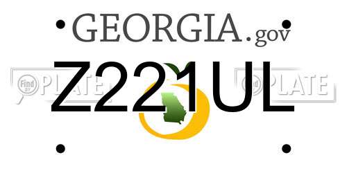 Z221UL Georgia License Plate