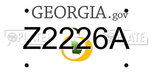 Z2226A Georgia License Plate
