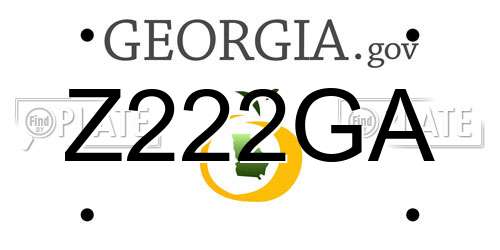 Z222GA Georgia License Plate