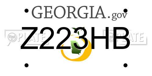 Z223HB Georgia License Plate