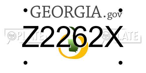 Z2262X Georgia License Plate