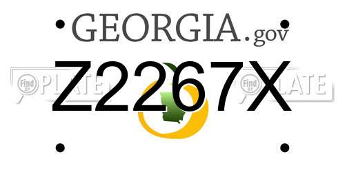 Z2267X Georgia License Plate