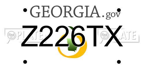 Z226TX Georgia License Plate