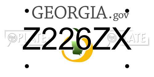 Z226ZX Georgia License Plate