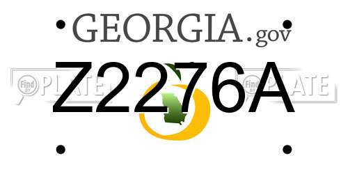 Z2276A Georgia License Plate
