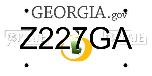 Z227GA Georgia License Plate