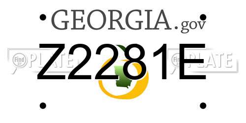 Z2281E Georgia License Plate