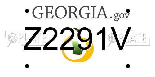 Z2291V Georgia License Plate
