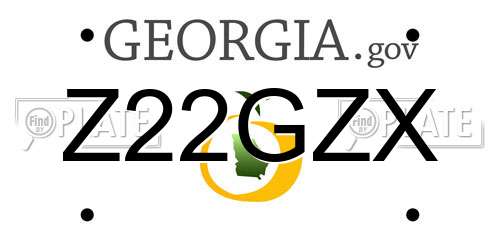 Z22GZX Georgia License Plate